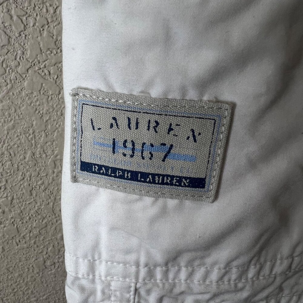 Lauren‎ Ralph Lauren Womens White Cargo Shorts Size 4 100% Cotton Drawstring - Picture 10 of 13